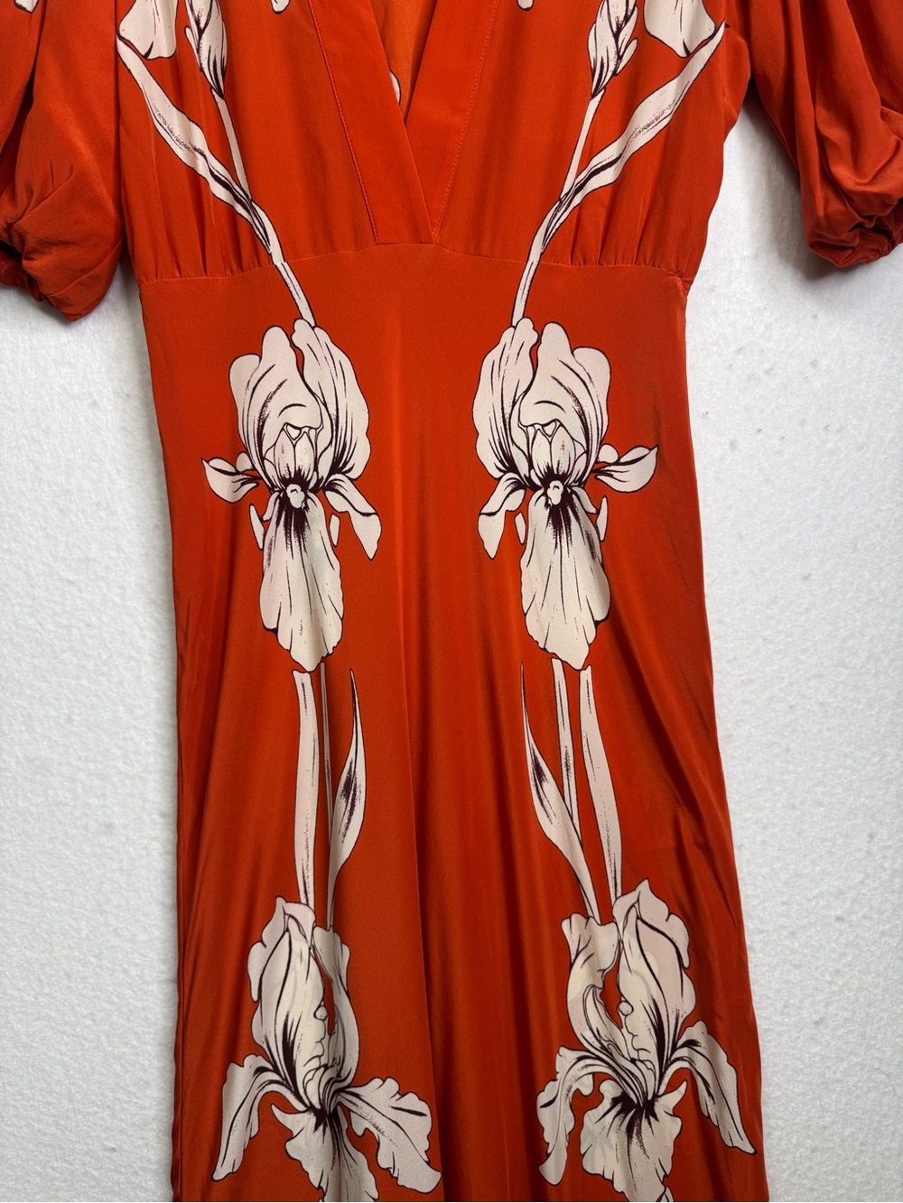 La DoubleJ Marlene Iris Placée Silk Orange Maxi Dress in Medium - Picture 10 of 15